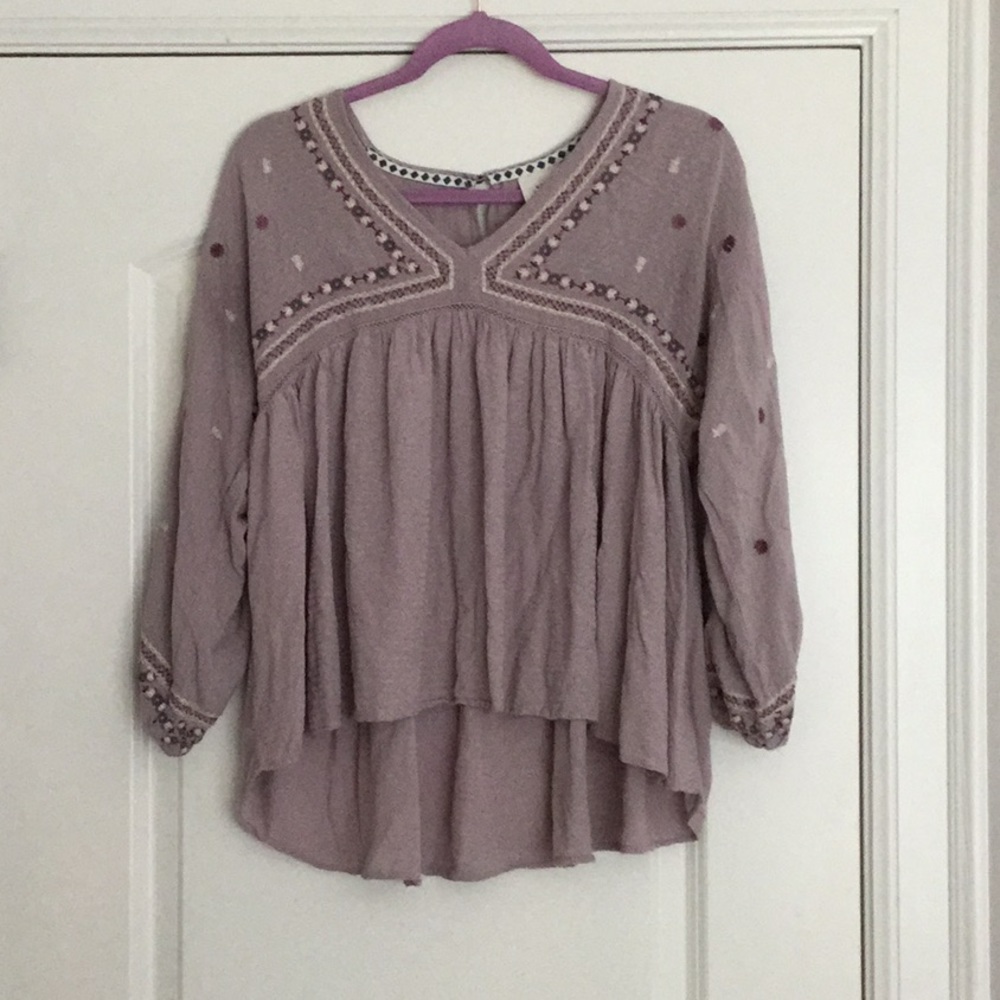 Dusty purple embroidered top medium